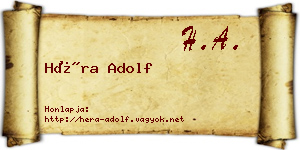 Héra Adolf névjegykártya